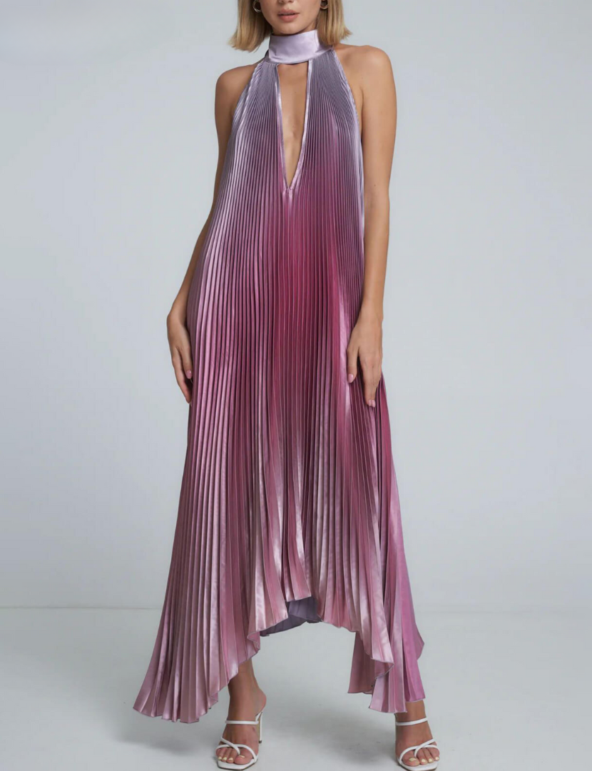 Lanie™ - Plisserad Klänning med Sköldpaddshals