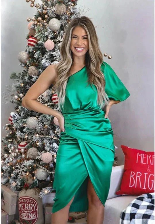 Mona™ - Asymetrisk Klänning med En Axel - Stil i Stockholm