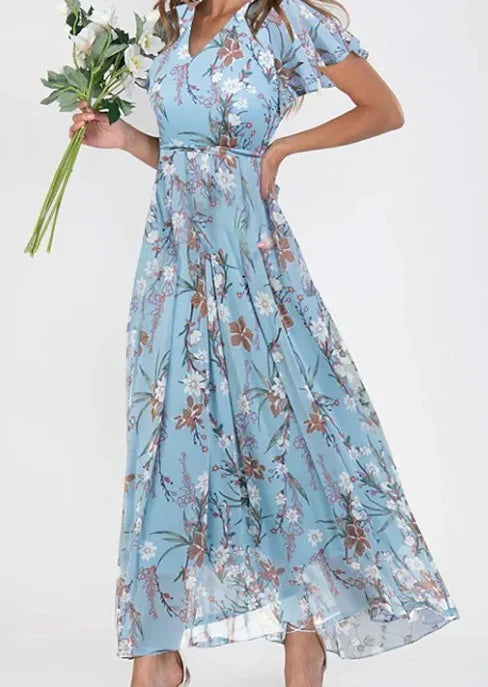 Ruth™ - Chic Blommig Maxiklänning