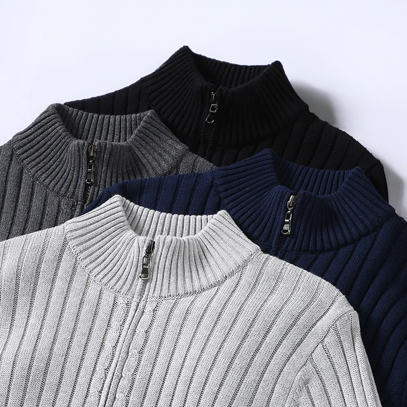 Thibault™ - Avslappnad Cardigan med Dragkedja