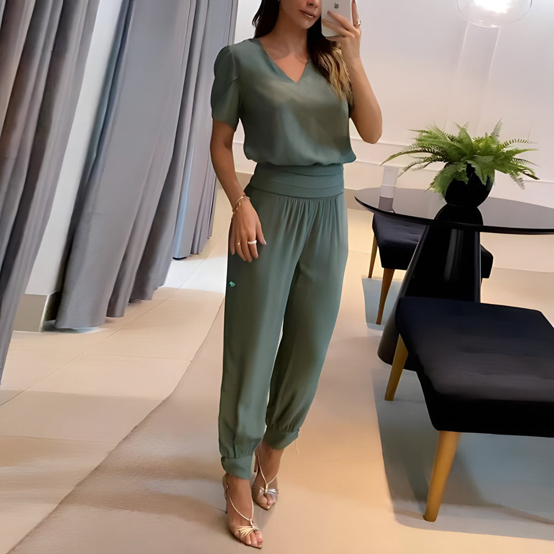Selena™ - Moderiktigt Set med Blus och Byxor