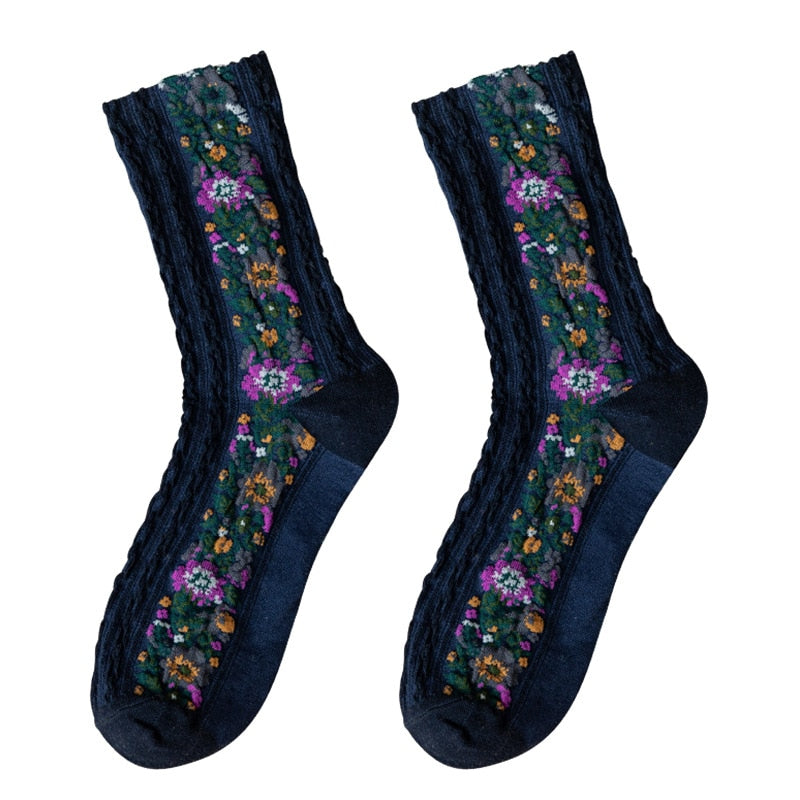 LuxeSock - Fuktabsorberande Strumpor med Blommor