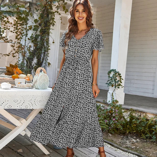 Mariam™ - Vintage-Klänning med Blommigt Tryck