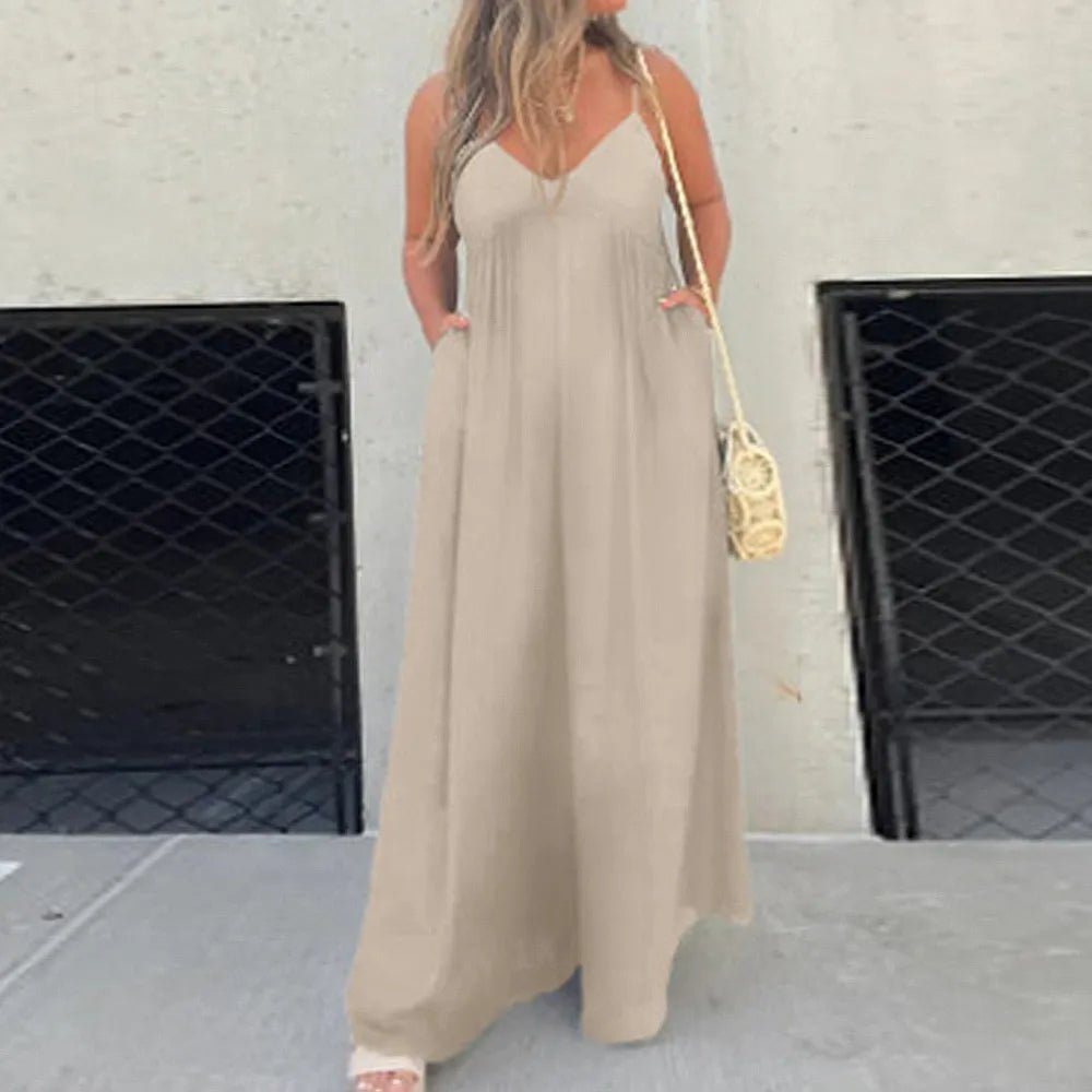 Effortless Jumpsuit med Vida Ben och V-ringning - Stil i Stockholm