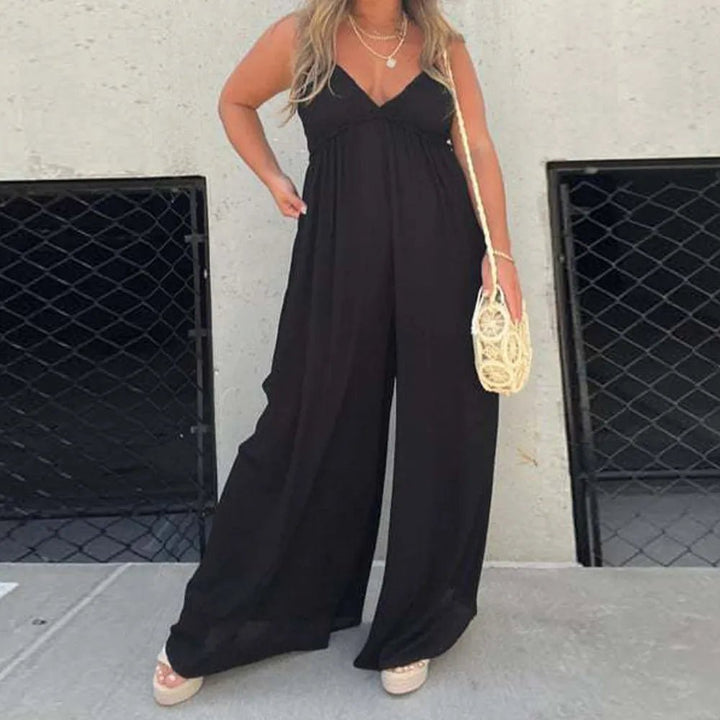 Effortless Jumpsuit med Vida Ben och V-ringning - Stil i Stockholm