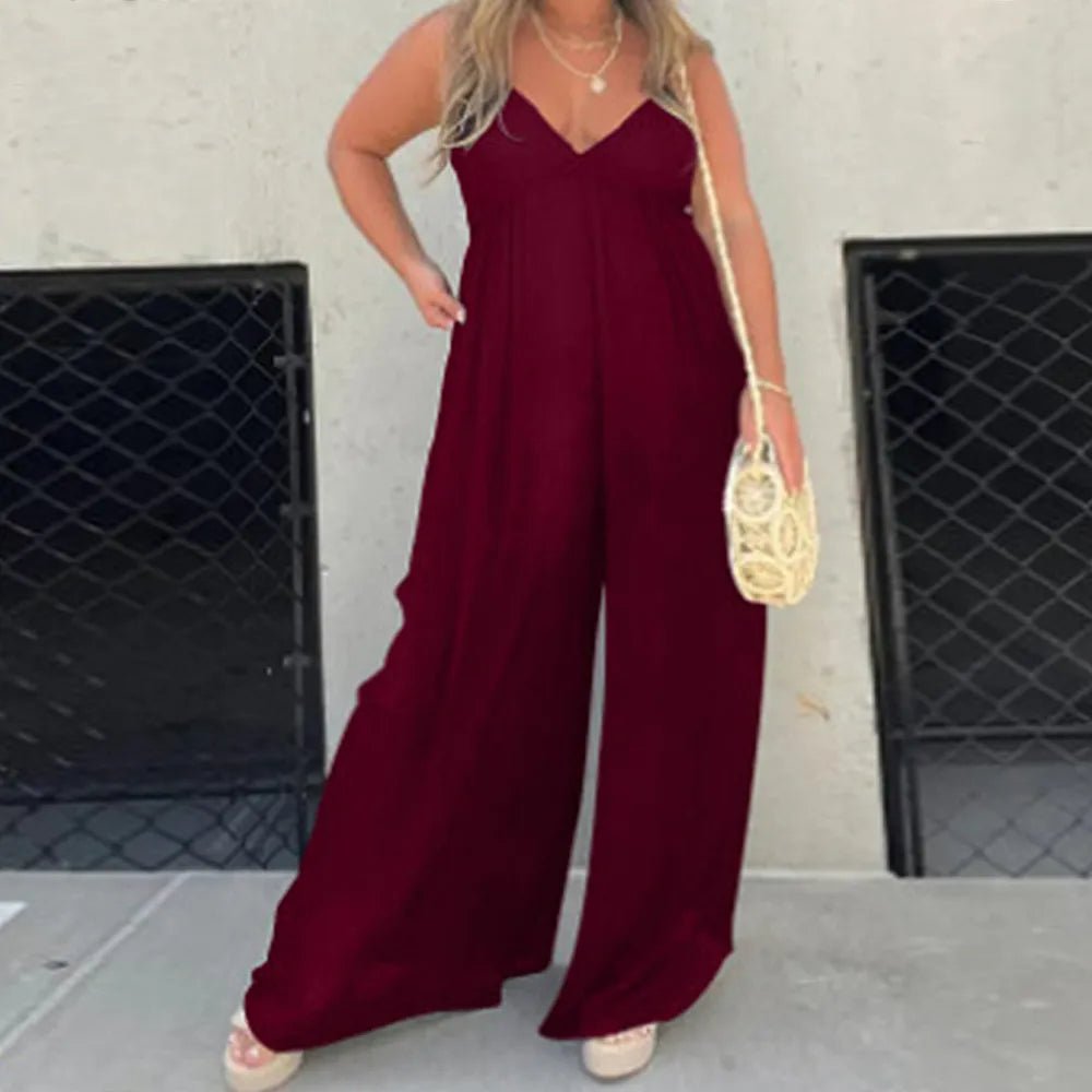 Effortless Jumpsuit med Vida Ben och V-ringning - Stil i Stockholm