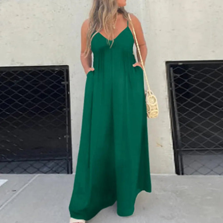 Effortless Jumpsuit med Vida Ben och V-ringning - Stil i Stockholm