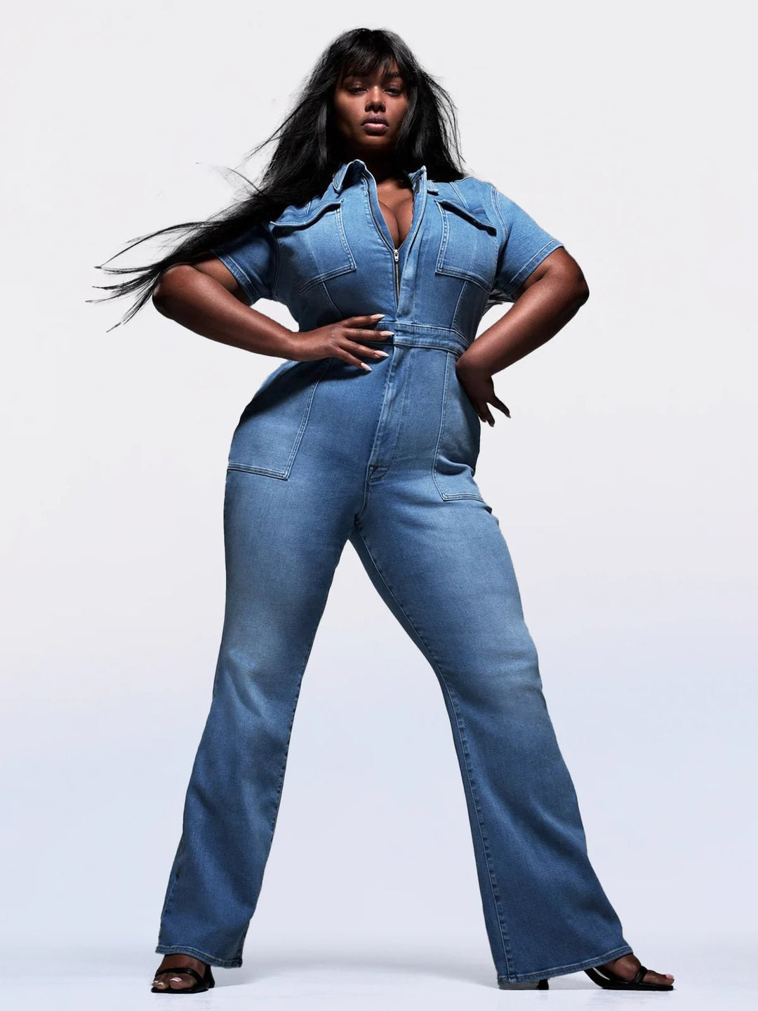 Emma™ - Smal Bootcut Denim Jumpsuit - Stil i Stockholm