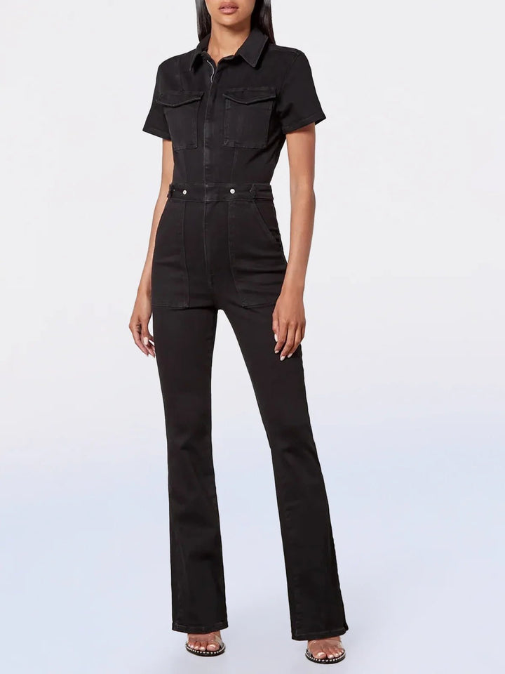 Emma™ - Smal Bootcut Denim Jumpsuit - Stil i Stockholm