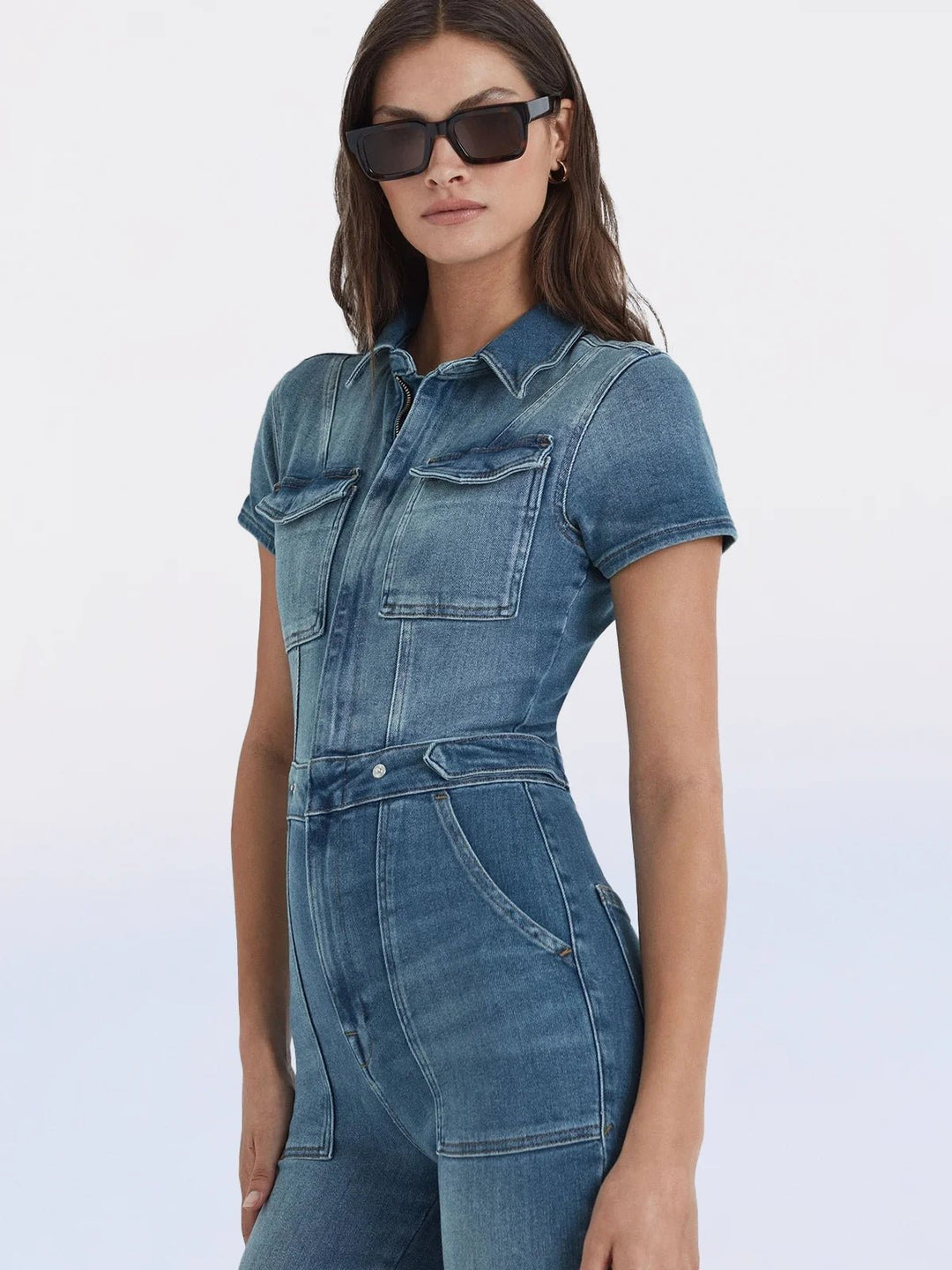 Emma™ - Smal Bootcut Denim Jumpsuit - Stil i Stockholm