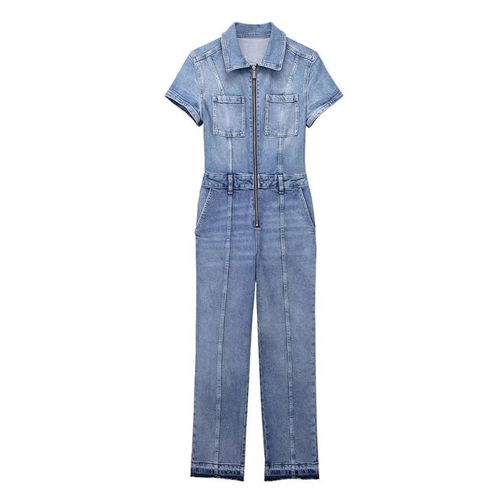 Emma™ - Smal Bootcut Denim Jumpsuit - Stil i Stockholm