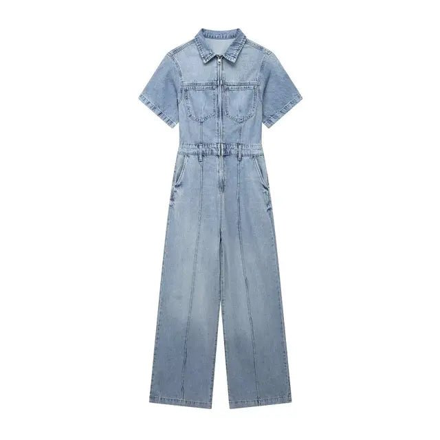 Jette™ - Jumpsuit i Denim - Stil i Stockholm