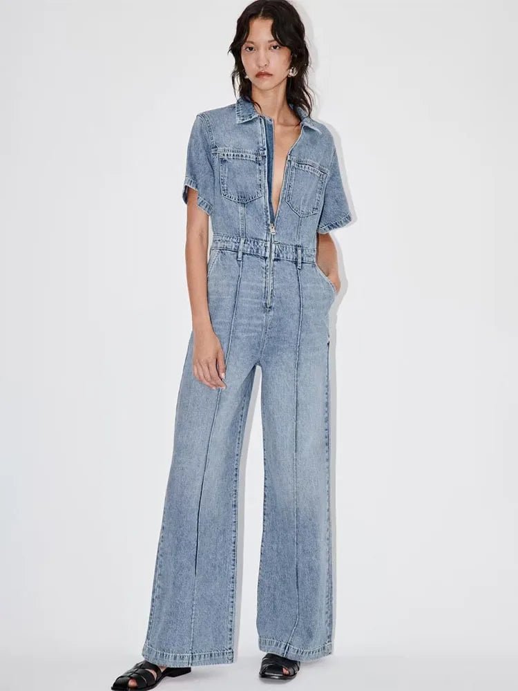 Jette™ - Jumpsuit i Denim - Stil i Stockholm