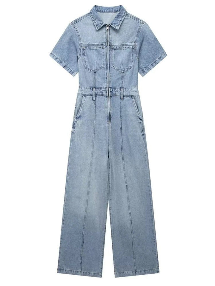 Jette™ - Jumpsuit i Denim - Stil i Stockholm