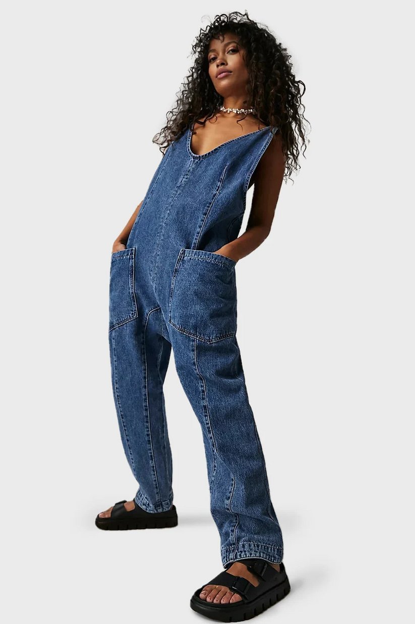 Justerbar Jumpsuit i Denim - Stil i Stockholm