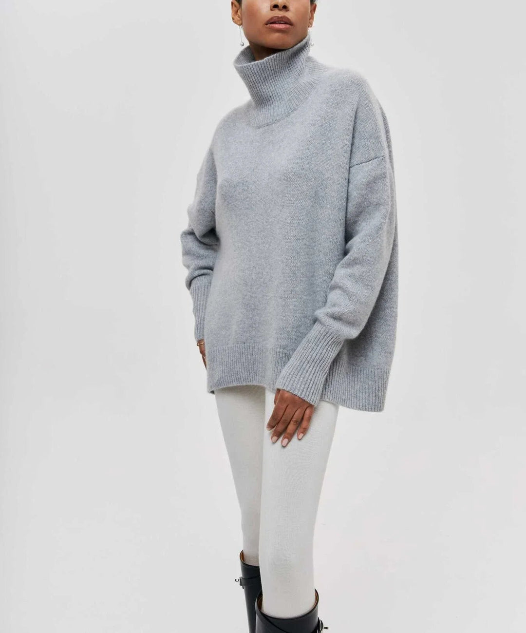 Oversized Tröja med Turtleneck i Bomull - Stil i Stockholm