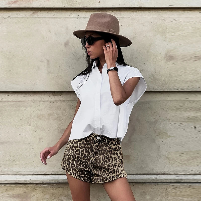 Mona™ - Short med Leopardtryck