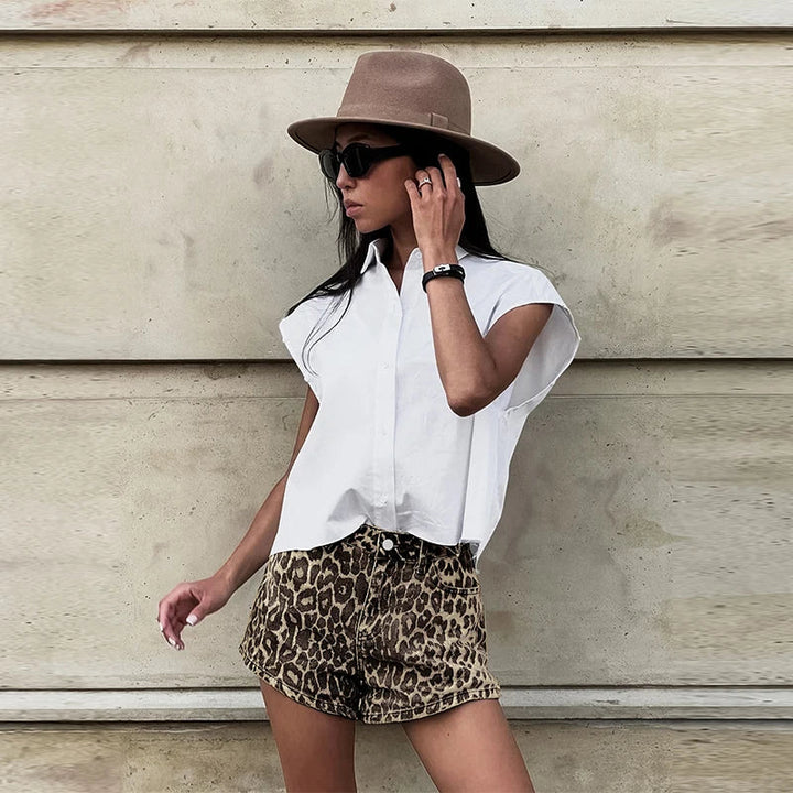 Mona™ - Short med Leopardtryck